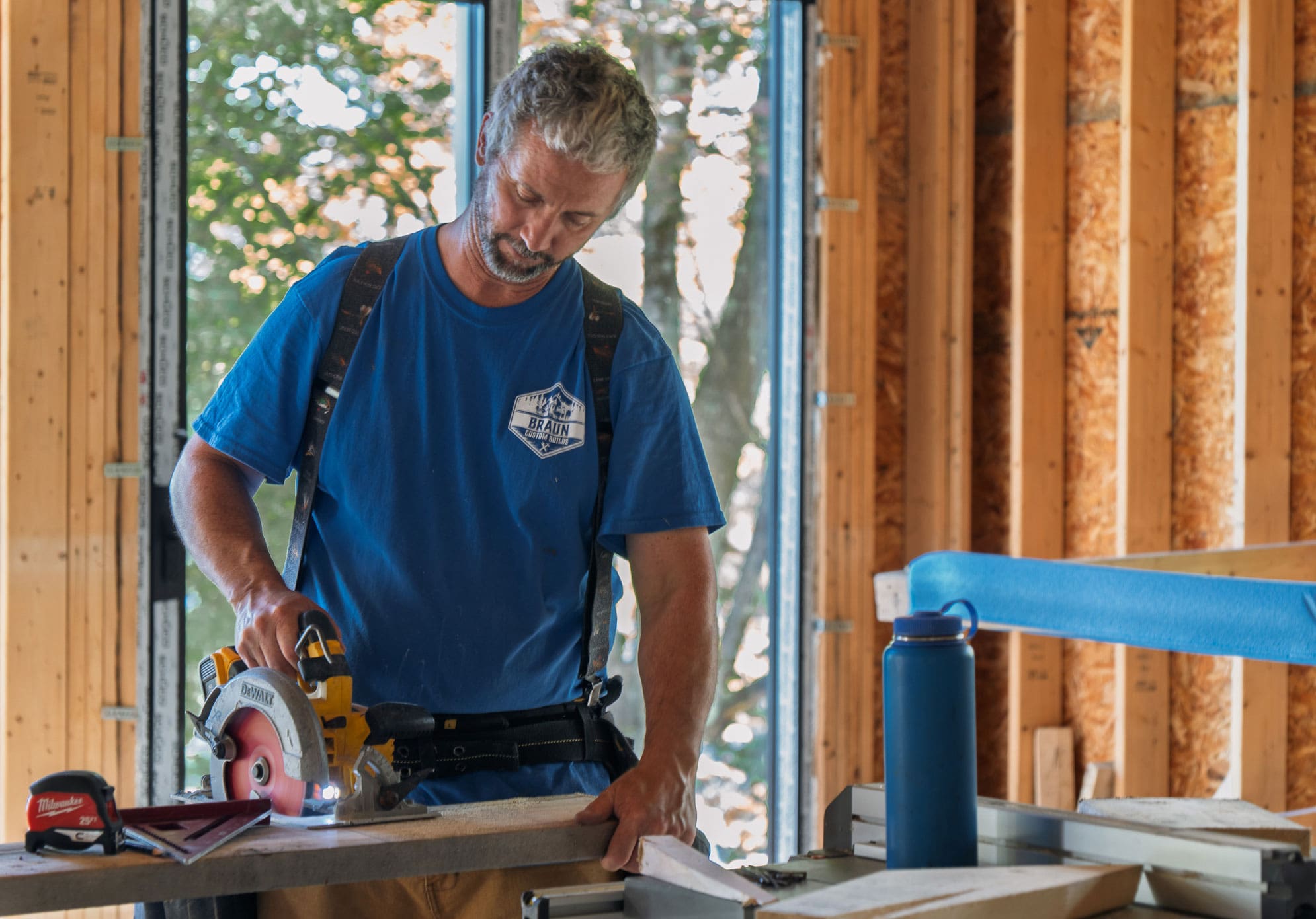Braun carpenters framing on site